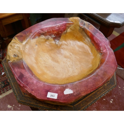 263 - Wooden and resin fruit bowl