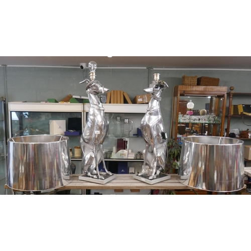 266 - Pair of greyhound themed lamps - Approx height: 84cm