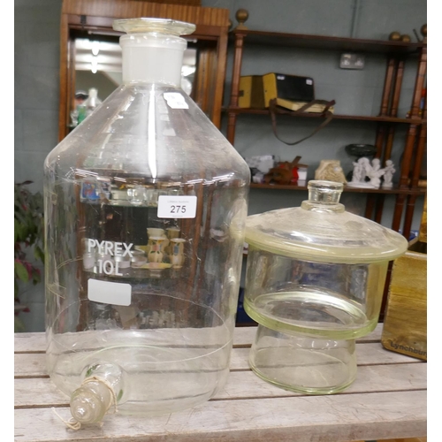 275 - 2 vintage chemistry lab jars
