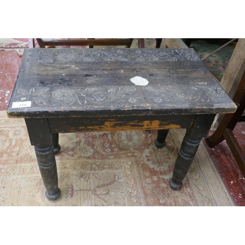 312 - Antique carved stool