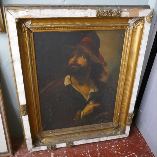 326 - Oil Portrait 'The Woodman' atributed to Luigi di Giovanni - Approx image size: 78cm x 62cm