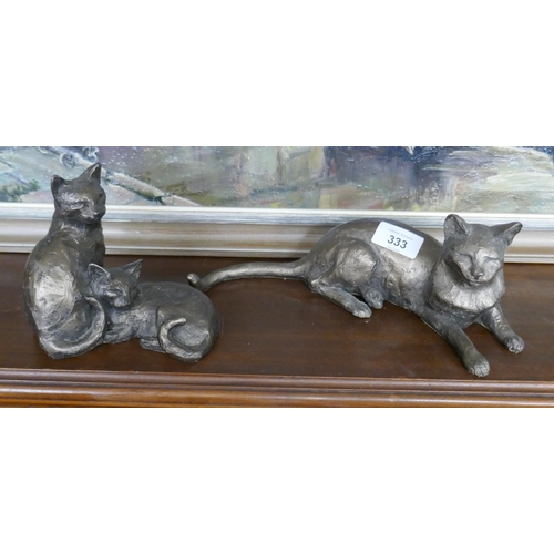 333 - 2 cat sculptures by Frith