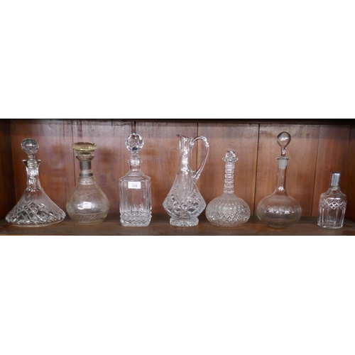 339 - Collection of cut glass decanters