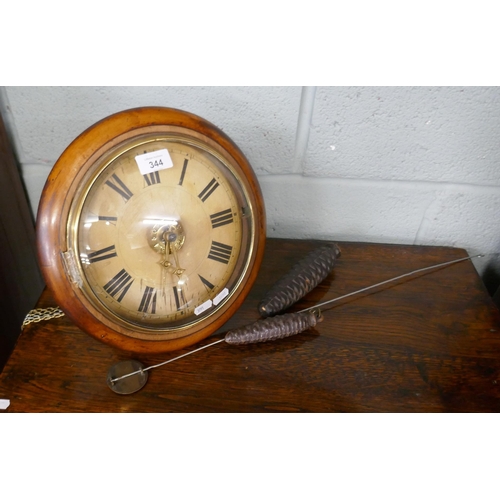 344 - Victorian postman's clock in good working condition