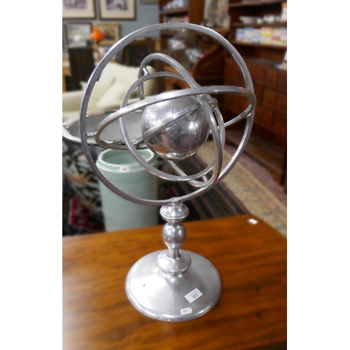 351 - Chrome Armillary - Approx height: 57cm