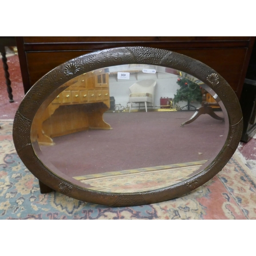 406 - Arts & crafts copper framed mirror