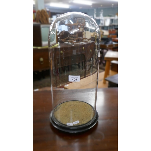 409 - Glass domed display case - Approx height: 43cm