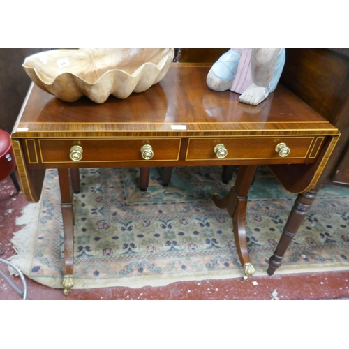 435 - Mahogany inlaid sofa table
