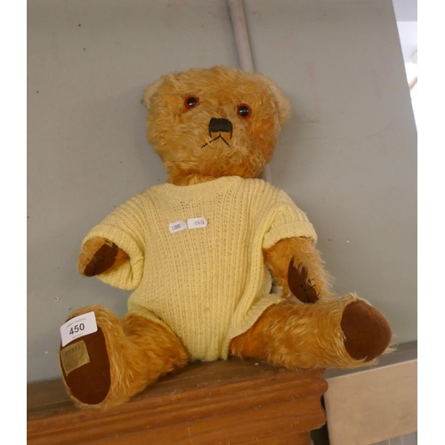 450 - Pixie Toy teddy bear in yellow jumper