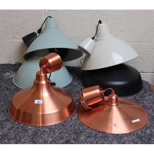 462 - Collection of industrial style lamp shades