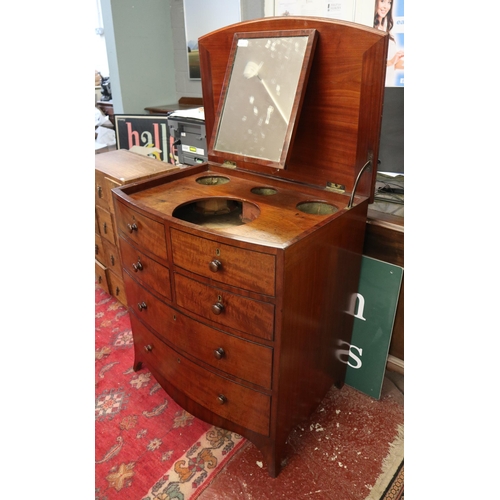485 - Antique mahogany vanity chest - Approx size: W: 79cm D: 60cm H: 88cm