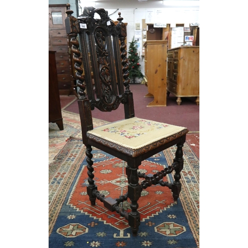 502 - Victorian Carolean type hall chair