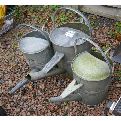 520 - 3 galvanised watering cans