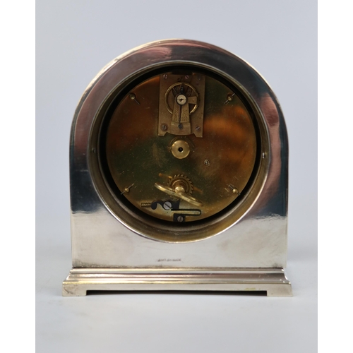 117 - English silver plated mantel clock