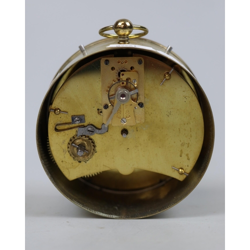 122 - Small brass drum clock