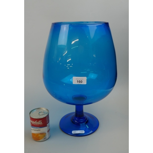 160 - Large blue glass - Approx height: 39cm