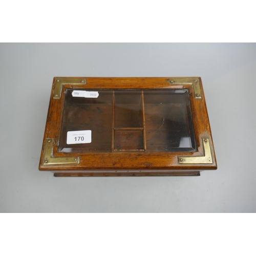 170 - Victorian glass topped stationery box