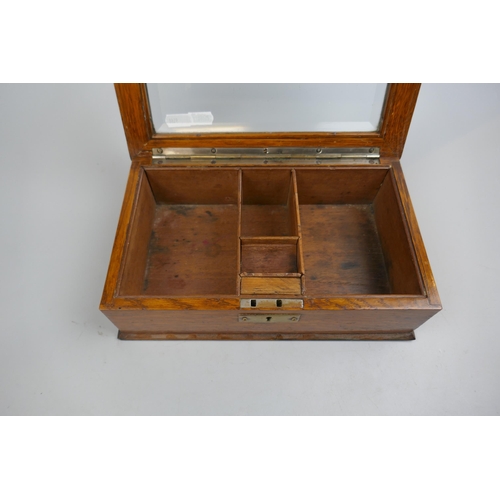 170 - Victorian glass topped stationery box