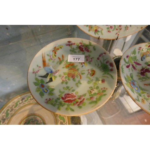 177 - 3 hand painted Oriental plates