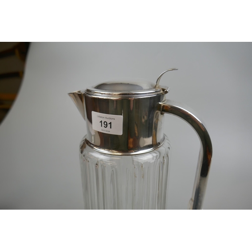 191 - Silver plated lemonade jug with ice compartment