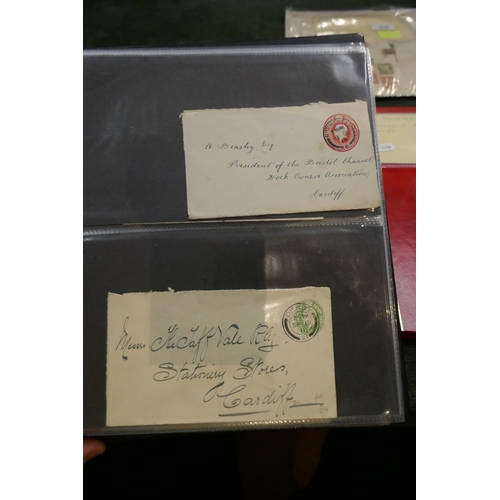 248 - Stamps - G.B 2 albums of KE7-KG5 postal stationery mostly addressed to Taff Vale railway.co (Approx ... 