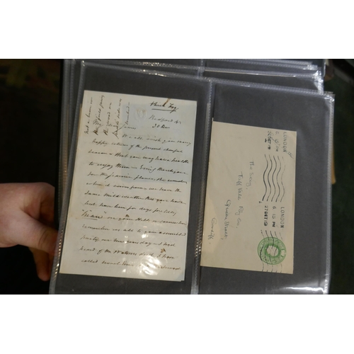 248 - Stamps - G.B 2 albums of KE7-KG5 postal stationery mostly addressed to Taff Vale railway.co (Approx ... 