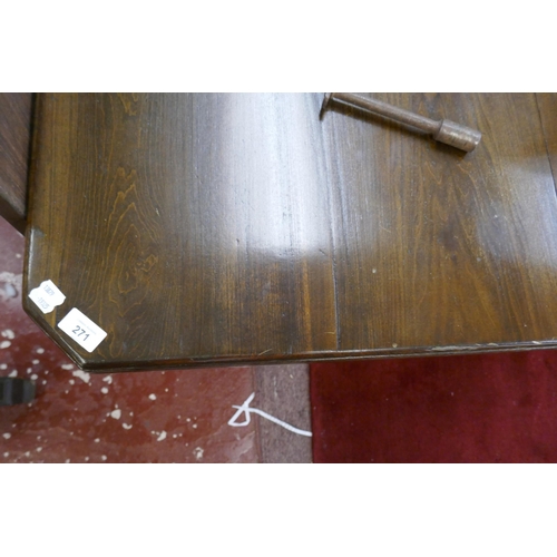271 - Edwardian wind out table on casters