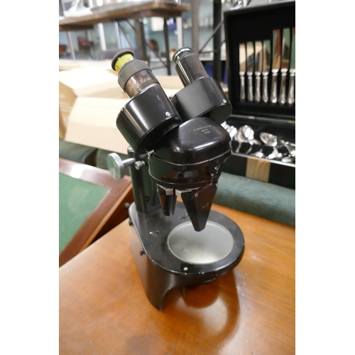 281 - Watson and Sons cased stereoscopic microscope circa 1954