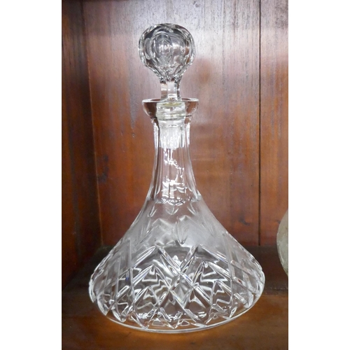 339 - Collection of cut glass decanters