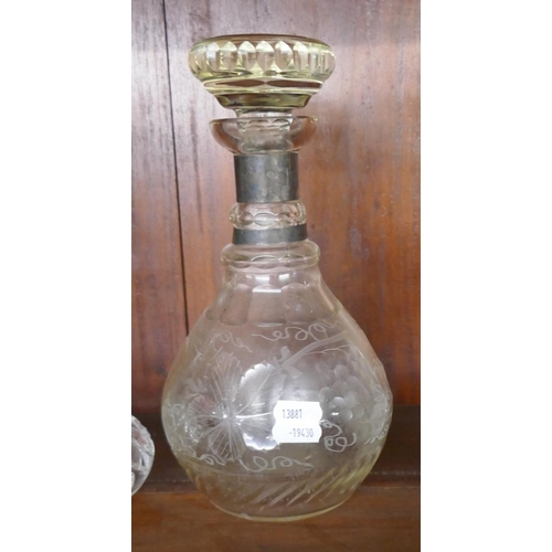 339 - Collection of cut glass decanters