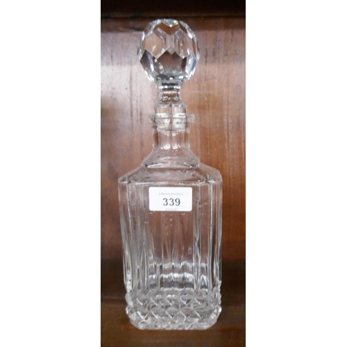 339 - Collection of cut glass decanters