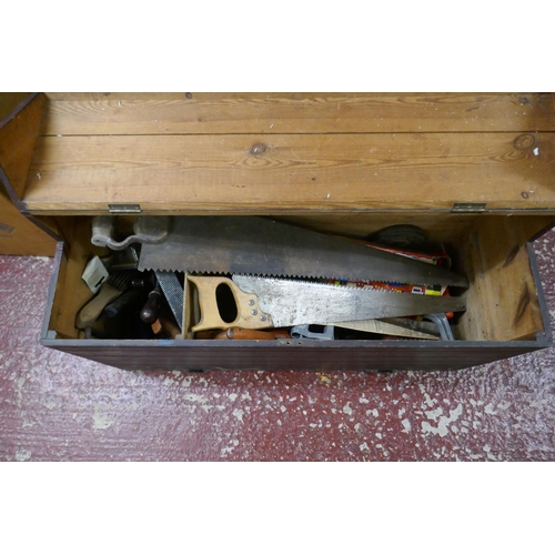 361 - Carpenters tool box and contents