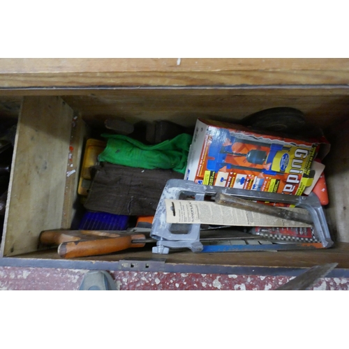 361 - Carpenters tool box and contents