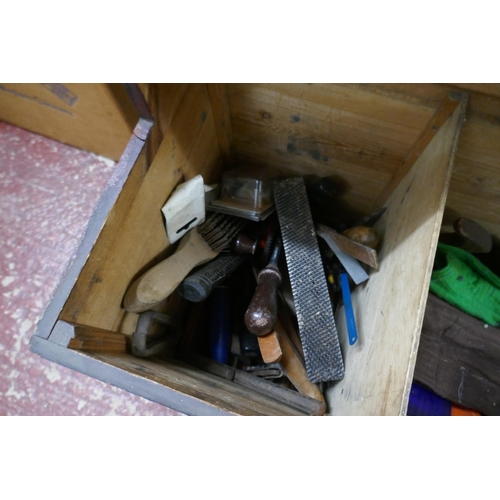 361 - Carpenters tool box and contents