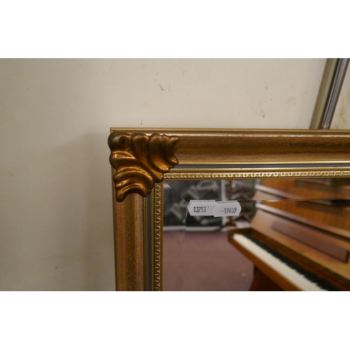 393 - Long bevelled glass wall mirror - Approx 40cm x 124cm