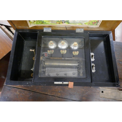 410 - Swiss rosewood 8 air music box in GWO - Approx size: W: 48cm D: 28cm H: 22cm