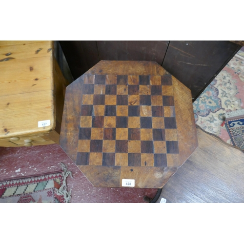 428 - 2 tables one with chess board top