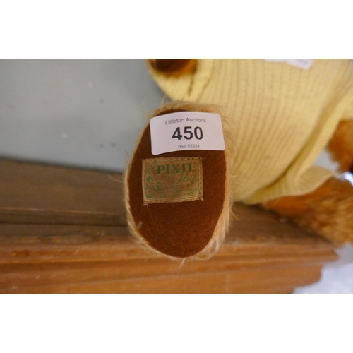 450 - Pixie Toy teddy bear in yellow jumper