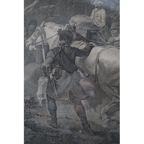 463 - Battle scene engraving 'The Grand Attack on Valenciennes' - Approx 92cm x 67cm
