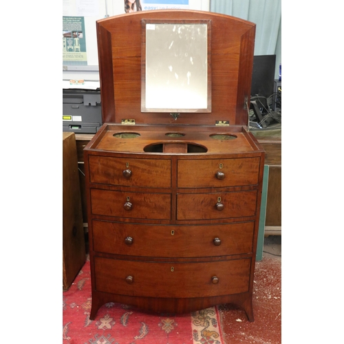 485 - Antique mahogany vanity chest - Approx size: W: 79cm D: 60cm H: 88cm