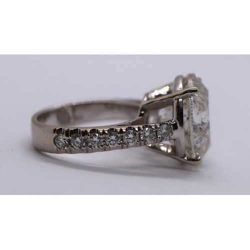 62 - Very large 18ct white gold diamond solitaire ring (approximately 12 carats) - Size: L½