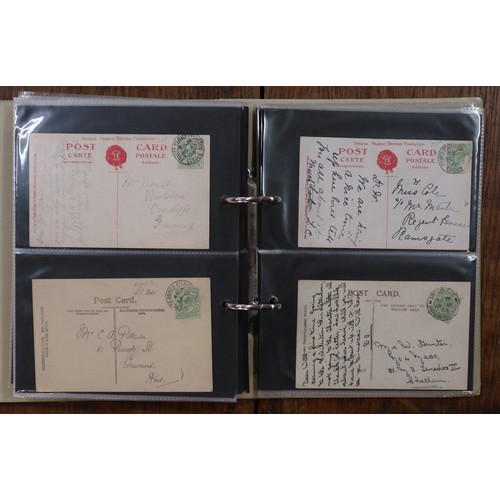 238 - Stamps - G.B postal history in 4 albums, stationery,postage dues perfinds, railway & paquebots