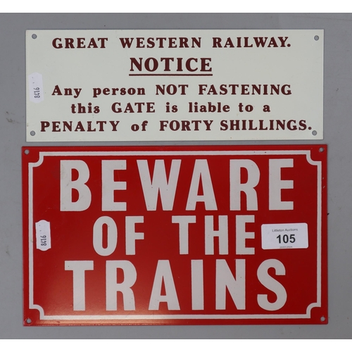 105 - 2 railway signs