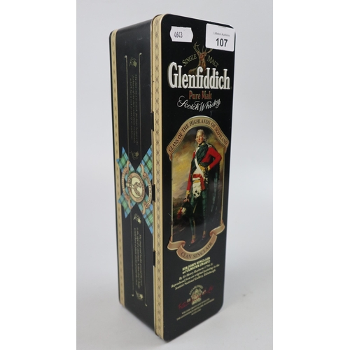 107 - Glenfiddich Clan Sinclair single malt whisky in original tin