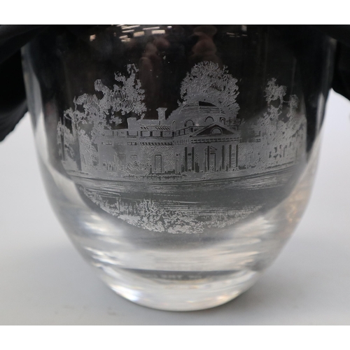 131 - 4 etched glass Thomas Jefferson bowls