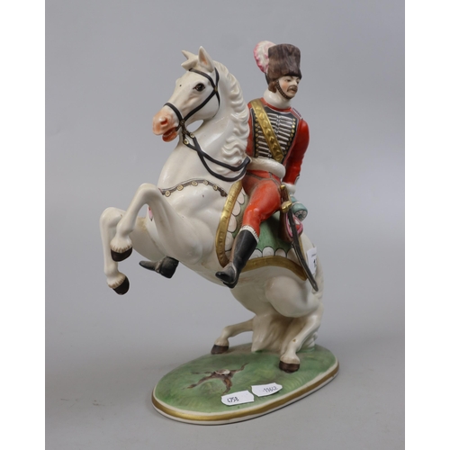 138 - Capodimonte Cassock on horse figurine - Approx height 28cm