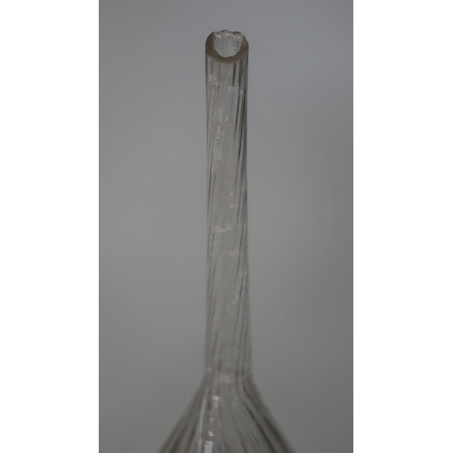 143 - 3 Georgian glass decanter funnels 