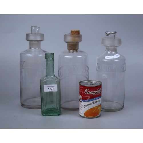 150 - 3 medicine bottles one A/f together with another