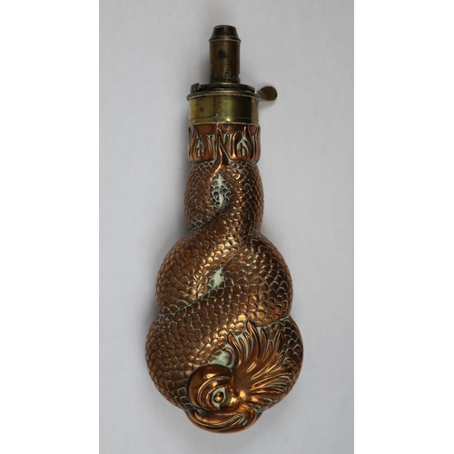 152 - Powder flask by Bartram and Co - Approx length 21cm