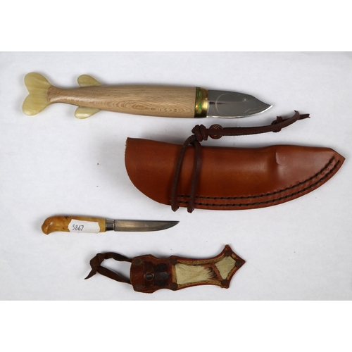 162 - 2 Inuit knives in sheaths